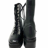 The Kooples Women's Black Size 38/7.5 Lace-up Leather Combat Boots