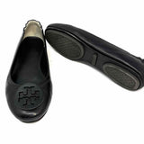 Tory Burch Minnie Travel Women's Black Size 7.5 Ballet Logo Flats