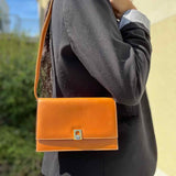 BALLY Vintage Camel Mini Flap Leather Shoulder Bag