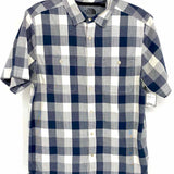 The North Face Men's Blue/White Size M Plaid Short Sleeve Shirt