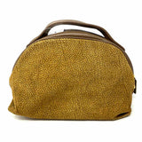 BORBONESE Brown Half Dome Speckled Clutch