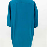 SPENSER JEREMY Women's Teal Size M Button Up Silk Short Sleeve Top
