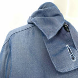 Vetta Women's Blue Size L Button Down Convertible Utility Jacket