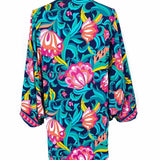 Trina Turk Blue Size S Short Sleeve Abstract Coverup