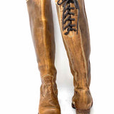 Bed Stu Fortune Women's Light Brown Size 8.5 Calf High Leather Stitched Boots