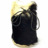 Calf Hair Black White Drawstring Cow Bucket Bag