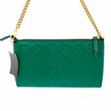 Gucci Green Shoulder Guccissima Leather Clutch