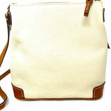 Dooney & Bourke Cream Zip Bucket Pebbled Leather Crossbody