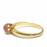 Estate size 4.75 14K Gold Round Cabochon Synthetic Star Pink Sapphire Ring