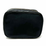 Chanel 1991-94 Vanity Cosmetic Black Quilted Lamb Leather Made in Italy Clutch