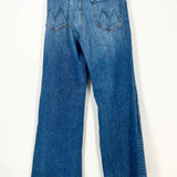 Mother The Tomcat Roller Women's Beige Size 31/12 Wide Leg Raw Hem Jeans