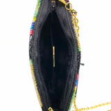 Inge Christopher Black Multi Color Beaded Trim Crossbody Clutch