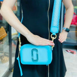 Marc Jacobs The Fluoro Edge Snapshot Blue ombre Saffiano Leather Crossbody