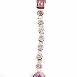 .925 Pink Dangle Topaz Earrings