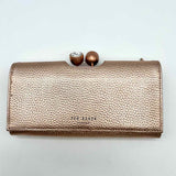 Ted Baker Bobble Matinee Rose Gold Kisslock Pebbled Leather Wallet