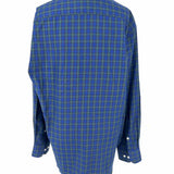 Tommy Hilfiger Men's Blue Green Size L Button Down Plaid Long Sleeve Shirt