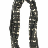 Alexander McQueen Black Gray Long Shibori Tye Dye Scarf