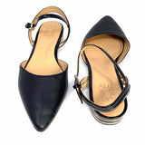 Naturalizer Women's Black Size 7 Flat Leather Ankle Strap Mules