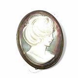 Estate 800 Continental Silver Oval 1.5" CAMEO Brooch