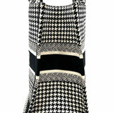 Christian Dior Embroidered Medium Book Bag Canvas Black White Houndstooth Tote