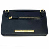 Betsey Johnson Black Zip Bow Saffiano Leather Wristlet