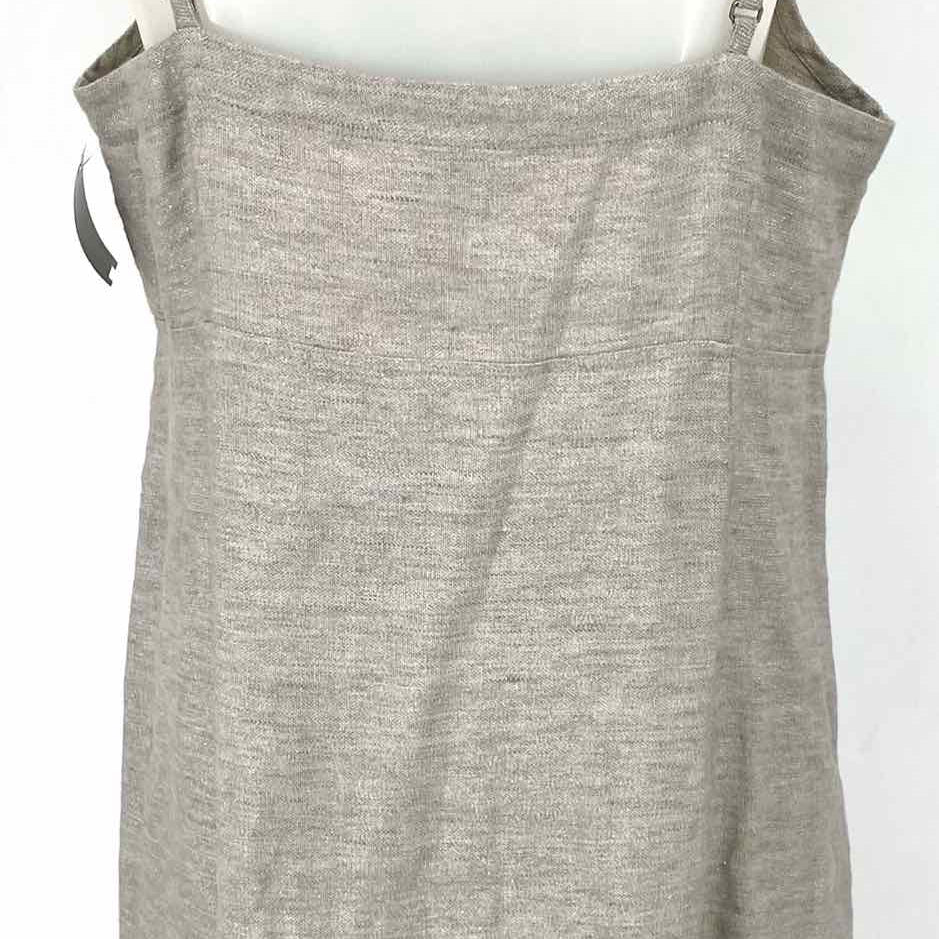 Eileen Fisher Women's Gray Size S Spaghetti Strap Linen Blend metalic Dress