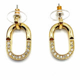 Statement Gold Tone Knocker Crystal Earrings