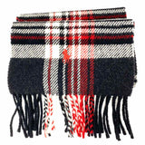 Ralph Lauren Lambs Wool Black / Red Long 64" Plaid Scarf