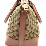 Gucci Canvas Beige Zip Top Web Accent GG Satchel