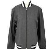 Banana Republic Men's Gray Black Size M Varsity Mixed  Media Jacket