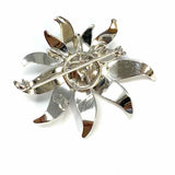 A&Z Sterling Silver Flower Textured Faux Pearl Brooch