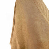 Max Mara Women's Dark Gold Size XL V-Neck Viscose Short Sleeve Top
