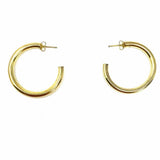 Estate 925 Sterling Gold Tone Hoop Earrings