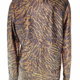 Ganni Women's Silver Gold Size 36/S Animal Print Sparkle Cardigan
