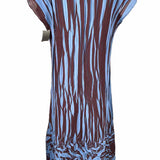 ADOLFO DOMINGUEZ Women's Brown Blue Size S Sleeveless Crinkle Dress