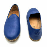 Charix Women's Blue Size 5 Round Toe Leather Flats