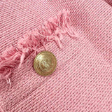 L'AGENCE Women's Pink Size 8 Button Down Tweed Jacket