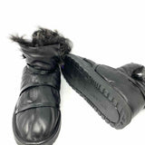 Stuart Weitzman Janica Women's Black Size 8 Ankle Leather Fur Lined Bootie