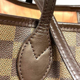 LOUIS VUITTON 2016 Neverfull MM Pink Interior Brown Damier Ebene Tote