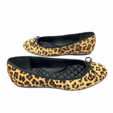 Birdies The Hummingbird Women's Brown Size 8 Ballet Calf Hair Cheetah Flats