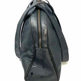 MCM Coated Canvas Black Half Dome Visetos Shoulder Bag