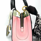 Marc Jacobs Little Big Shot Black Pink Color Block Saffiano Leather Satchel