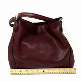 Coach Willow Floral Edie Burgundy Red Pebbled Leather Tote