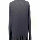 Eileen Fisher Women's Black Size XL Open Front Wool Ribbed Cardigan