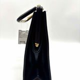 Amity Black Top Handle Leather Satchel