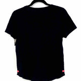 Lisa Todd 2 heart stripe pocket Women's Black Size XS Short Sleeve Top