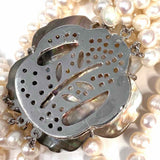 Cream Multi-strand Flower Pearl Necklace