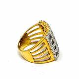 Estate Sapphire Diamond size 5 18K Gold Square Ring