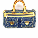 LOUIS VUITTON 2005 Neo Speedy Denim Blue Monogram Satchel