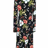 Yumi Kim Stargaze Women's Black Multi-Color Size L Long Sleeve Silk Dress